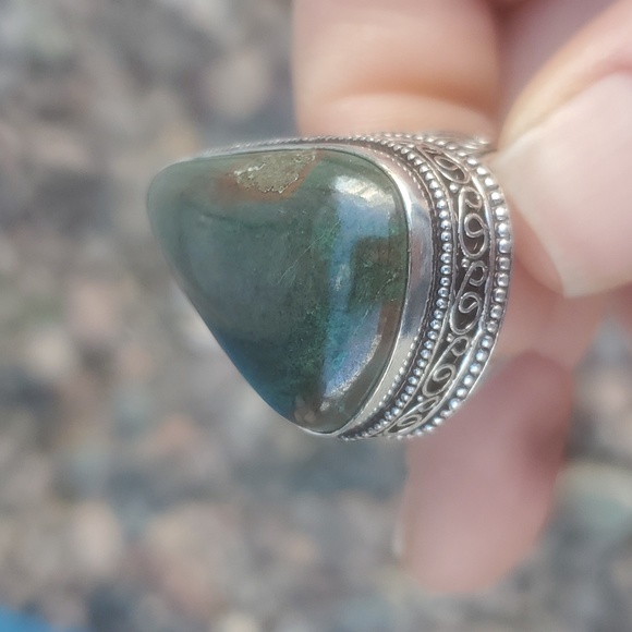 New Bloodstone 925 Silver Ring. - Picture 5 of 13